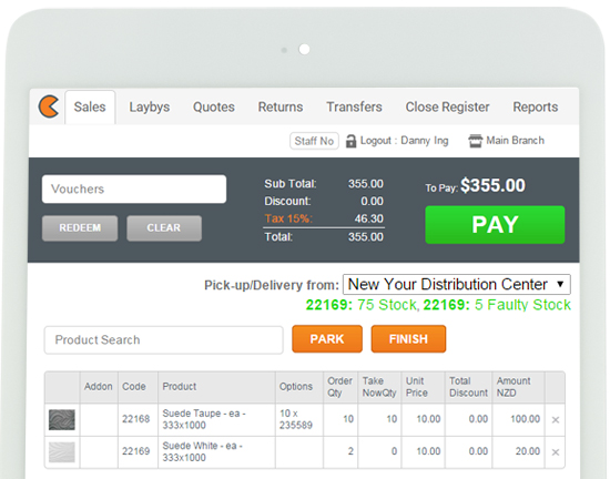 Processing sales over multiple channels all with realtime syncing of stock