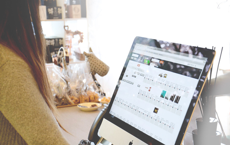 Retail assistant using Cin7 Cloud Point of Sale Software in a store